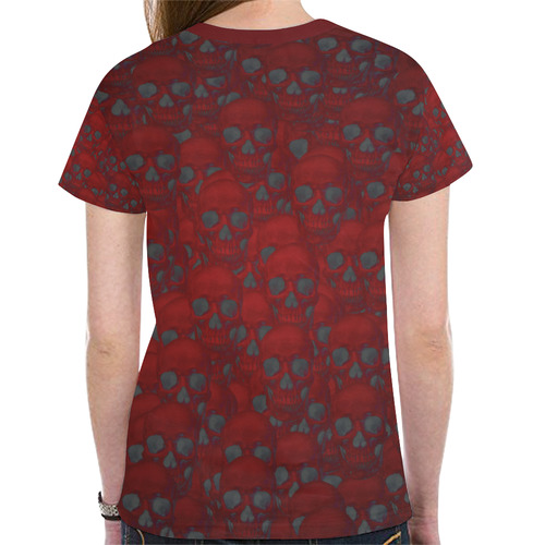 Red Skull wall New All Over Print T-shirt for Women (Model T45)