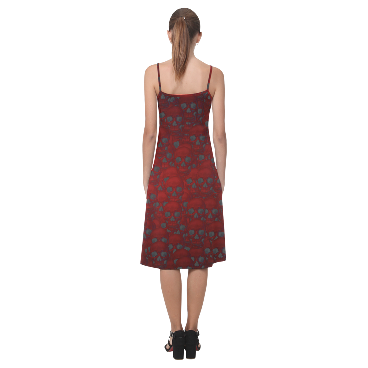 Red Skull wall Alcestis Slip Dress (Model D05)
