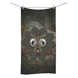 Funny steampunk owl Bath Towel 30"x56"