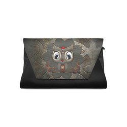 Funny steampunk owl Clutch Bag (Model 1630)