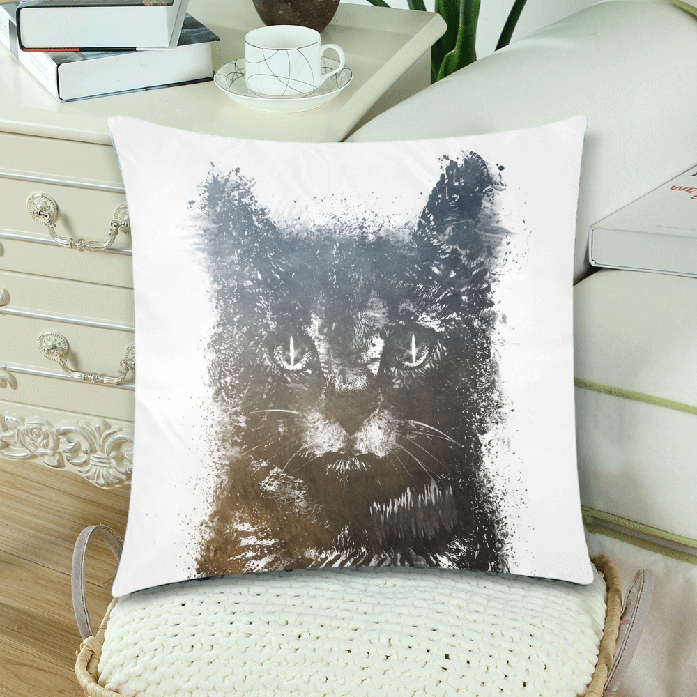 cat #cat #cats #kitty Custom Zippered Pillow Cases 18"x 18" (Twin Sides) (Set of 2)