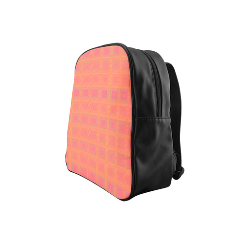 Pale pink golden multiple squares School Backpack (Model 1601)(Small)