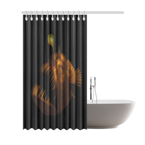 Deep Sea Anglerfish Predator Fish Painting Shower Curtain 72"x84"