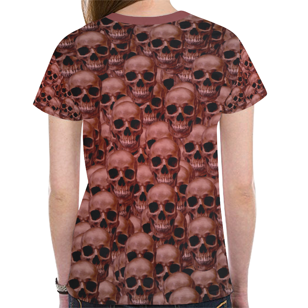 Skull wall New All Over Print T-shirt for Women (Model T45)