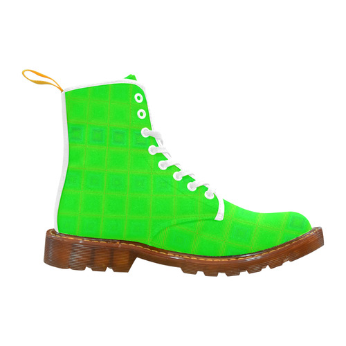 Green yellow multicolored multiple squares Martin Boots For Women Model 1203H