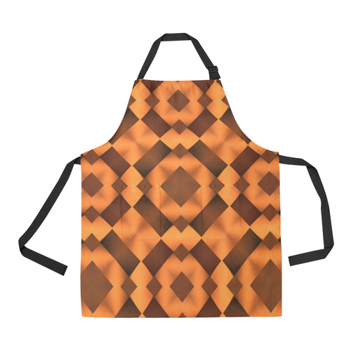 Geometric Pattern in Warm Tones All Over Print Apron