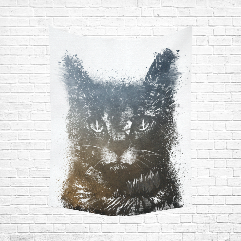 cat #cat #cats #kitty Cotton Linen Wall Tapestry 60"x 80"