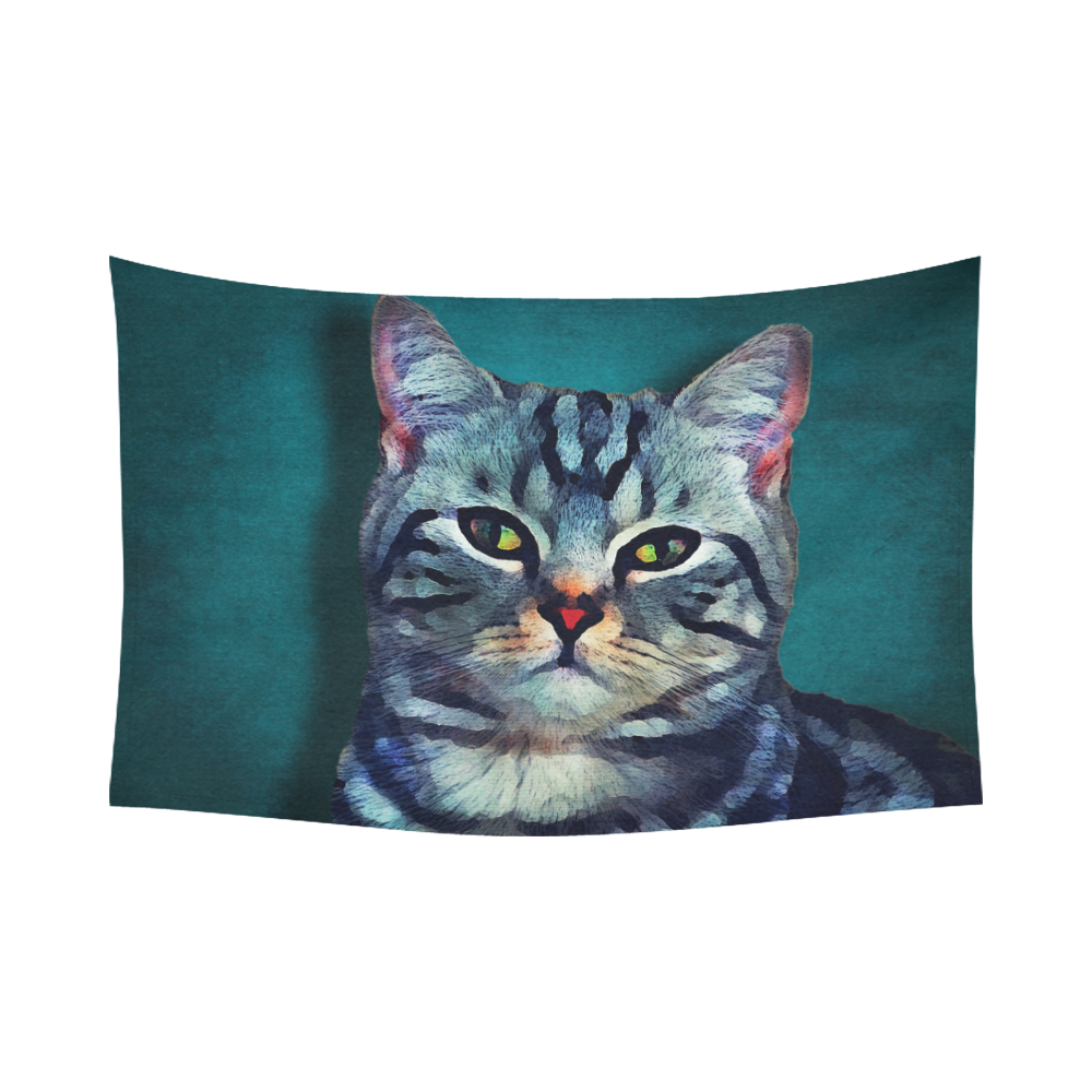 cat Bella #cat #cats #kitty Cotton Linen Wall Tapestry 90"x 60"