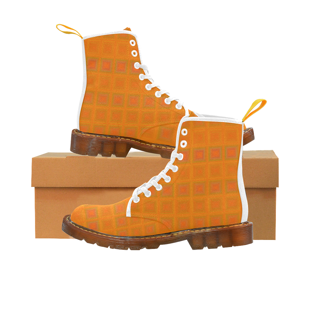 Orange multiple squares Martin Boots For Men Model 1203H