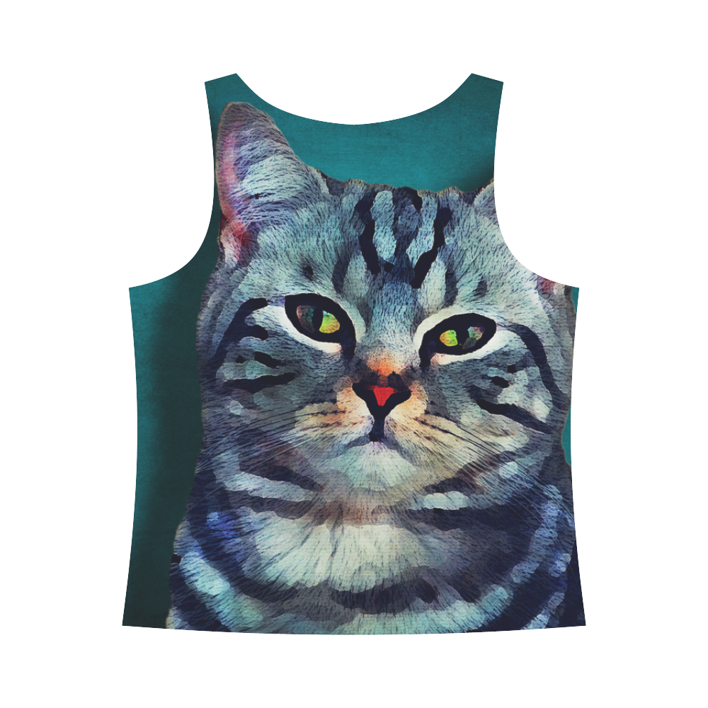cat Bella #cat #cats #kitty All Over Print Tank Top for Women (Model T43)