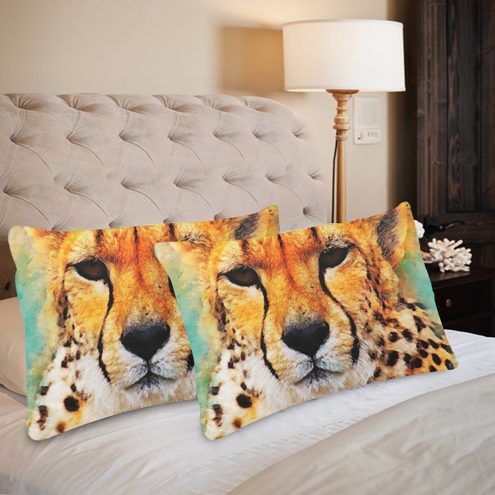 gepard leopard #gepard #leopard #cat Custom Pillow Case 20"x 30" (One Side) (Set of 2)