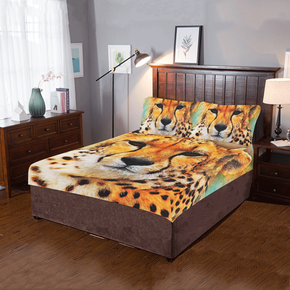 gepard leopard #gepard #leopard #cat 3-Piece Bedding Set