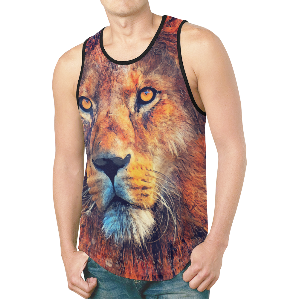 lion art #lion #animals #cat New All Over Print Tank Top for Men (Model T46)