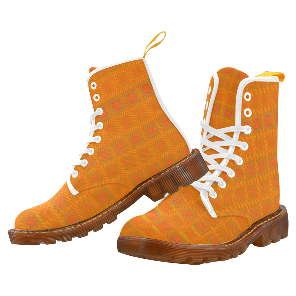 Orange multiple squares Martin Boots For Men Model 1203H