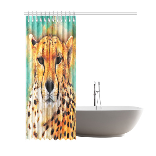 gepard leopard #gepard #leopard #cat Shower Curtain 69"x84"