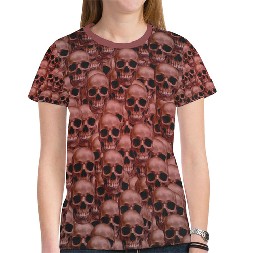 Skull wall New All Over Print T-shirt for Women (Model T45)