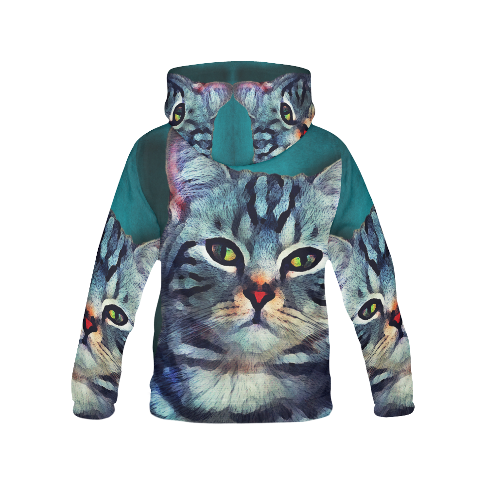 cat Bella #cat #cats #kitty All Over Print Hoodie for Men/Large Size (USA Size) (Model H13)
