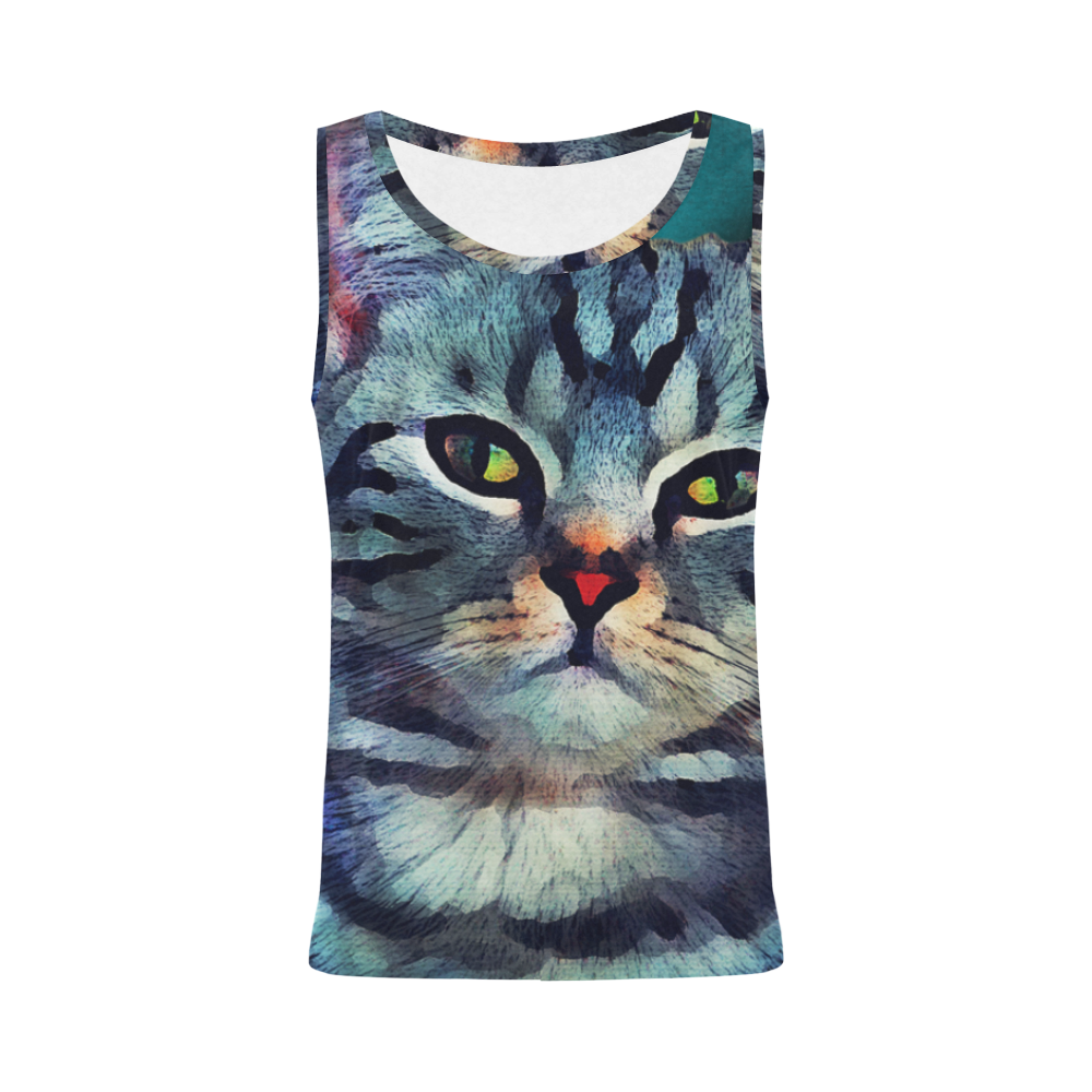 cat Bella #cat #cats #kitty All Over Print Tank Top for Women (Model T43)