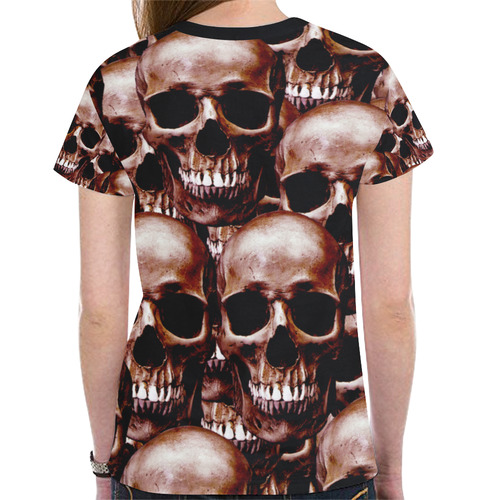 Lg Skull wall New All Over Print T-shirt for Women (Model T45)