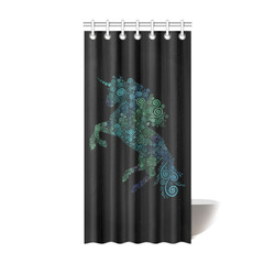 3D Psychedelic Unicorn blue and green Shower Curtain 36"x72"