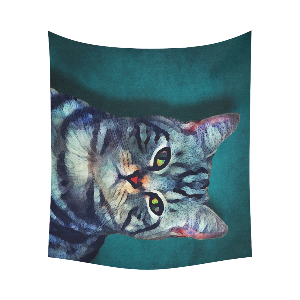 cat Bella #cat #cats #kitty Cotton Linen Wall Tapestry 60"x 51"