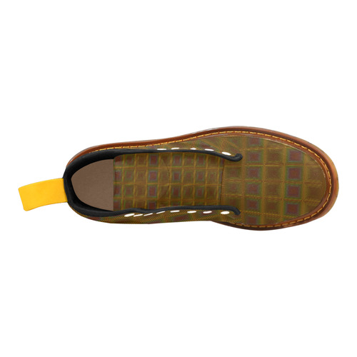 Golden brown multicolored multiple squares Martin Boots For Men Model 1203H