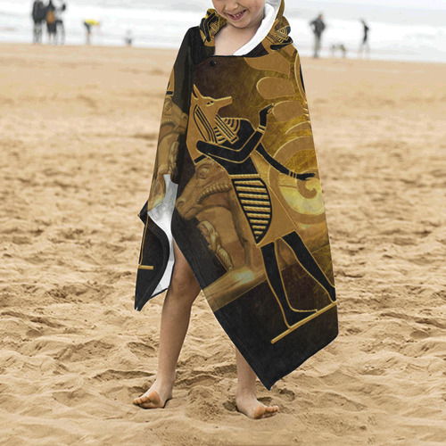Anubis the egyptian god Kids' Hooded Bath Towels