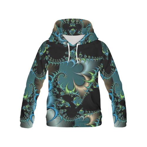 Fractal Attraction Elegant Hoodie All Over Print Hoodie for Women (USA Size) (Model H13)