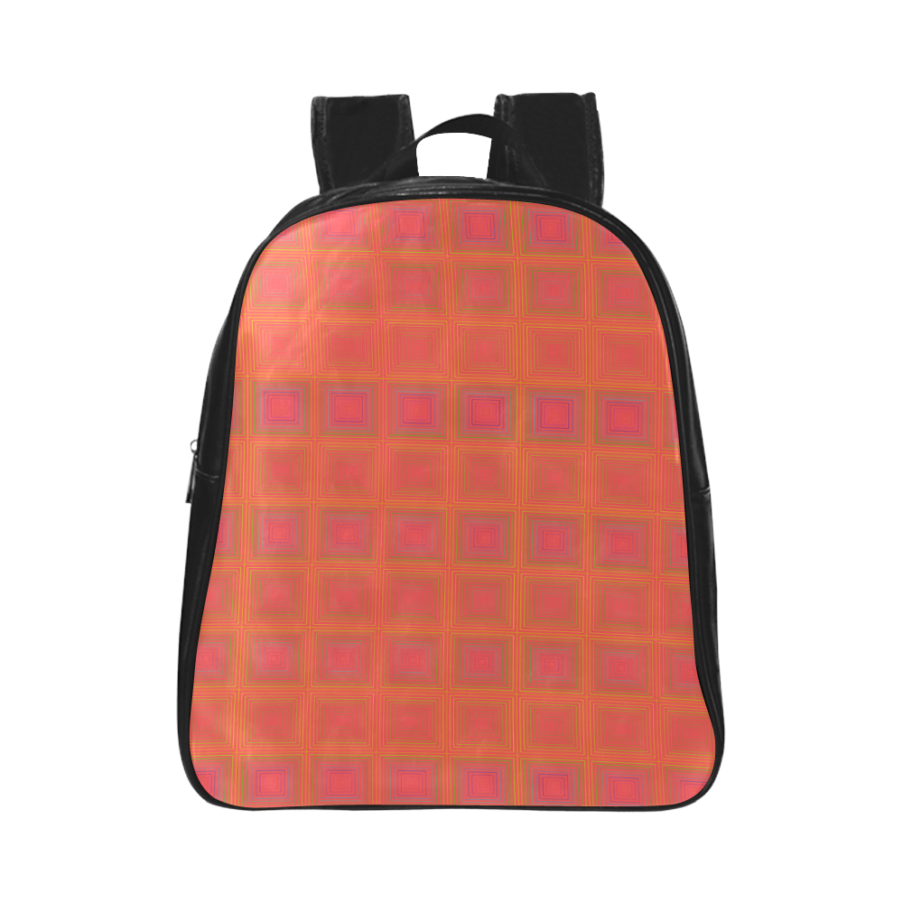 Pale pink golden multiple squares School Backpack (Model 1601)(Small)