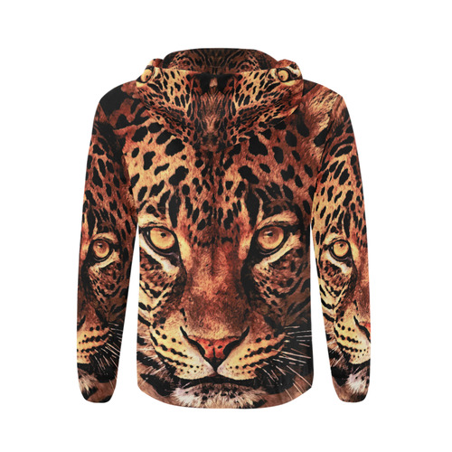 gepard leopard #gepard #leopard #cat All Over Print Full Zip Hoodie for Men/Large Size (Model H14)