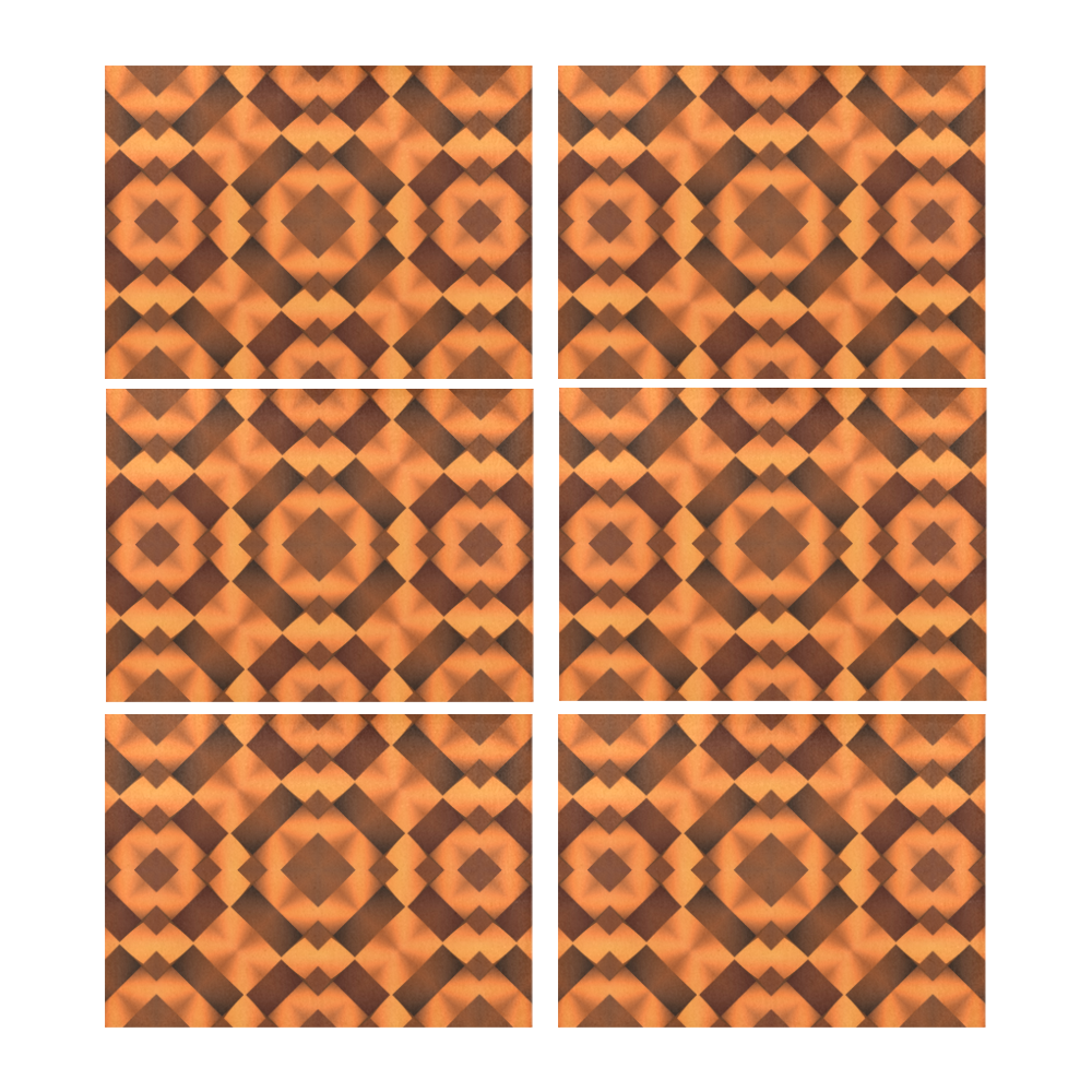 Geometric Pattern in Warm Tones Placemat 14’’ x 19’’ (Set of 6)