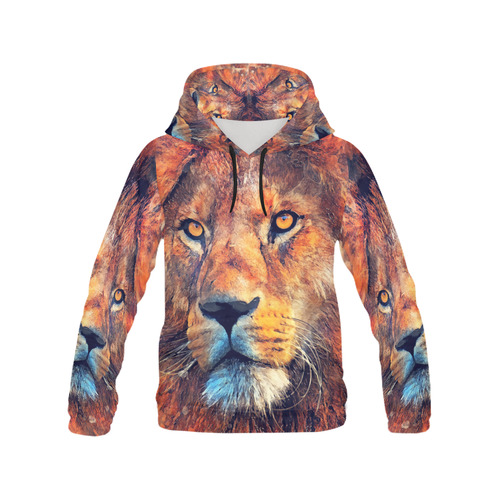 lion art #lion #animals #cat All Over Print Hoodie for Men/Large Size (USA Size) (Model H13)