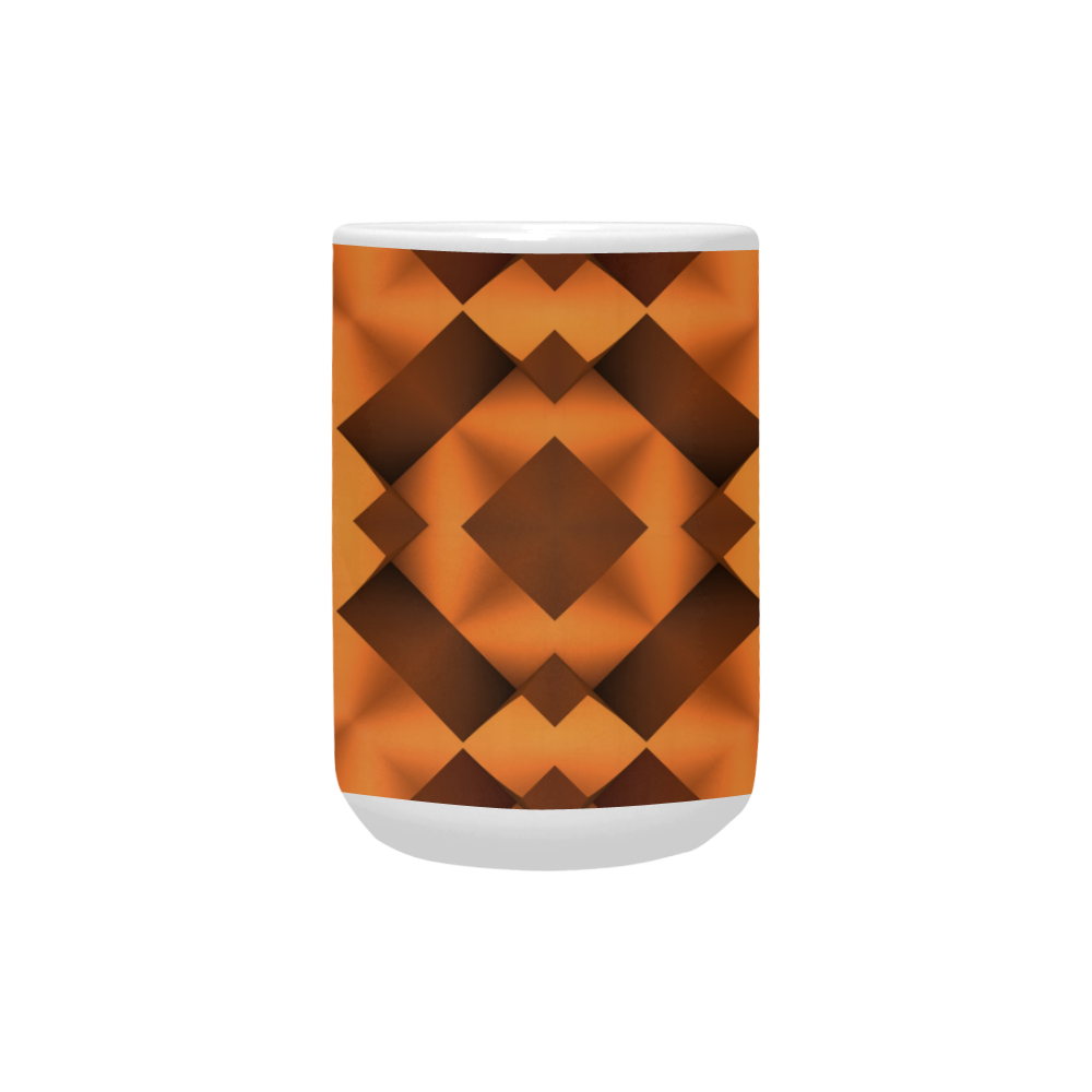 Geometric Pattern in Warm Tones Custom Ceramic Mug (15OZ)