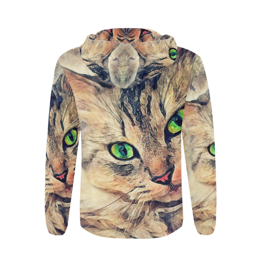 cat Pixie #cat #cats #kitty All Over Print Full Zip Hoodie for Men/Large Size (Model H14)