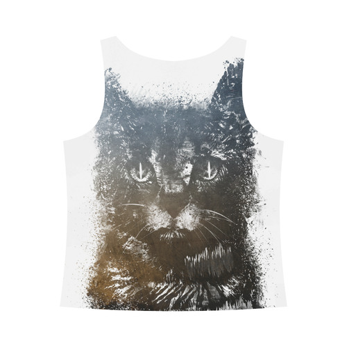 cat #cat #cats #kitty All Over Print Tank Top for Women (Model T43)