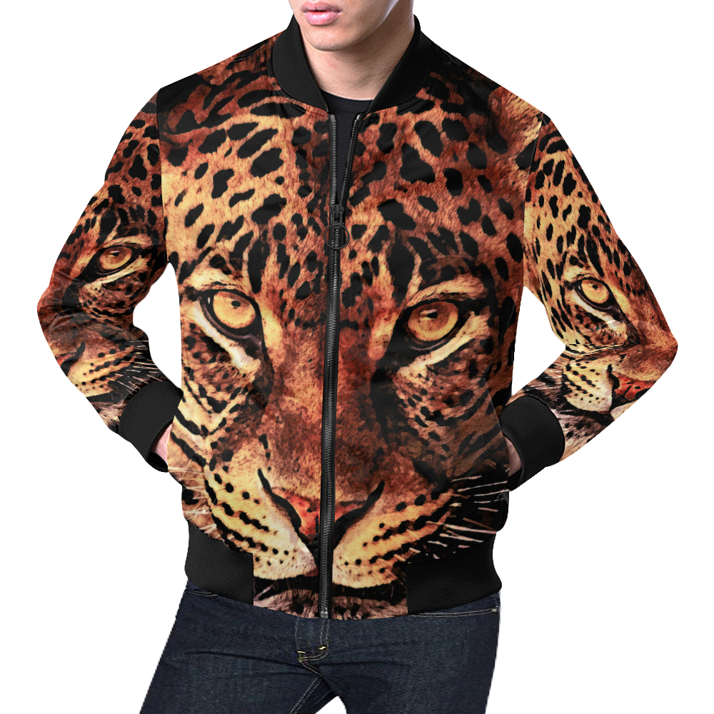 gepard leopard #gepard #leopard #cat All Over Print Bomber Jacket for Men (Model H19)