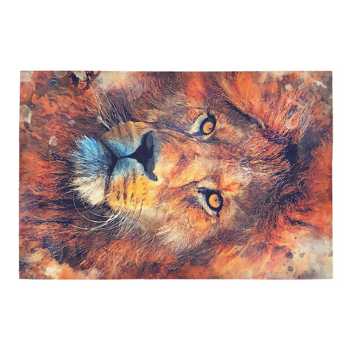 lion art #lion #animals #cat Azalea Doormat 24" x 16" (Sponge Material)