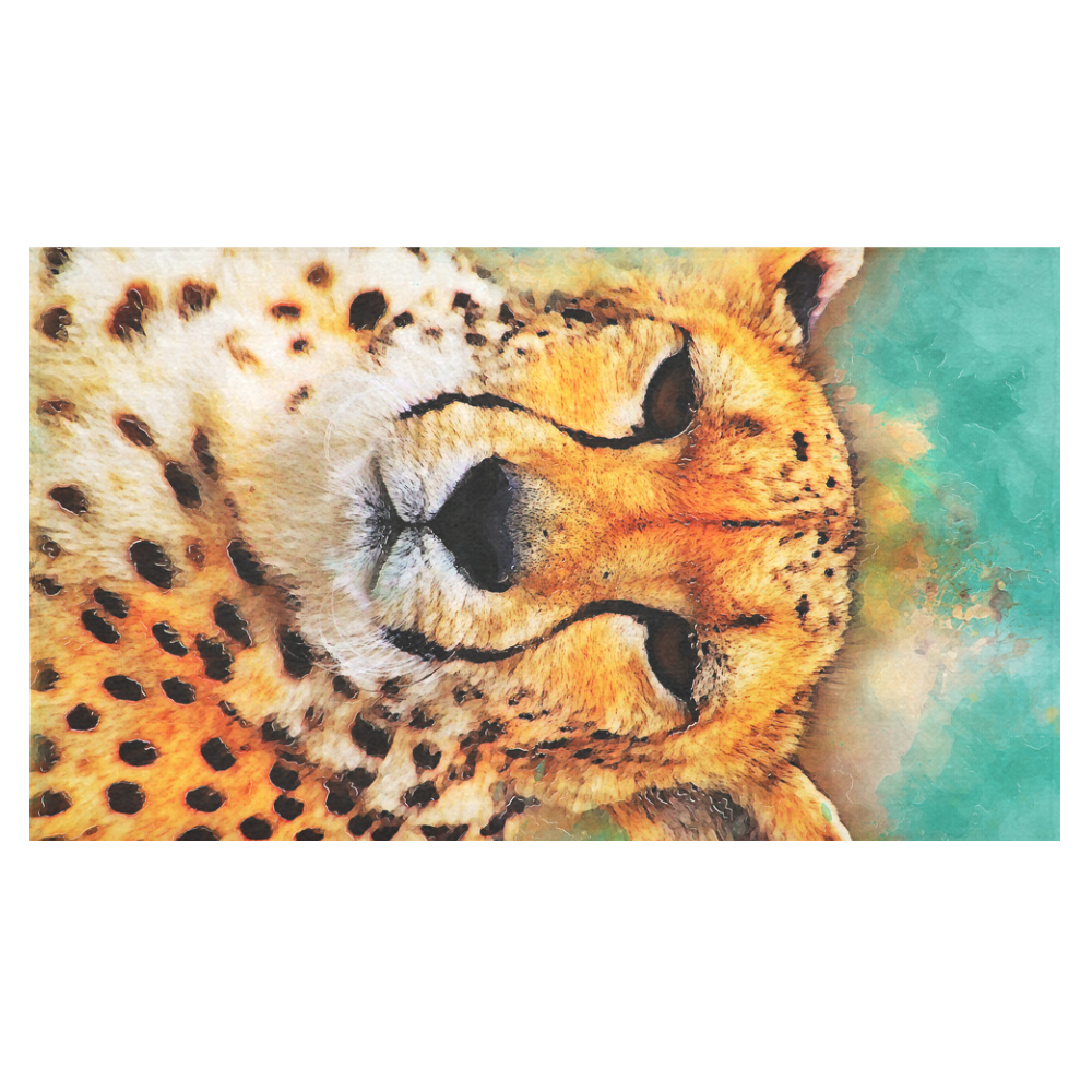 gepard leopard #gepard #leopard #cat Cotton Linen Tablecloth 60"x 104"