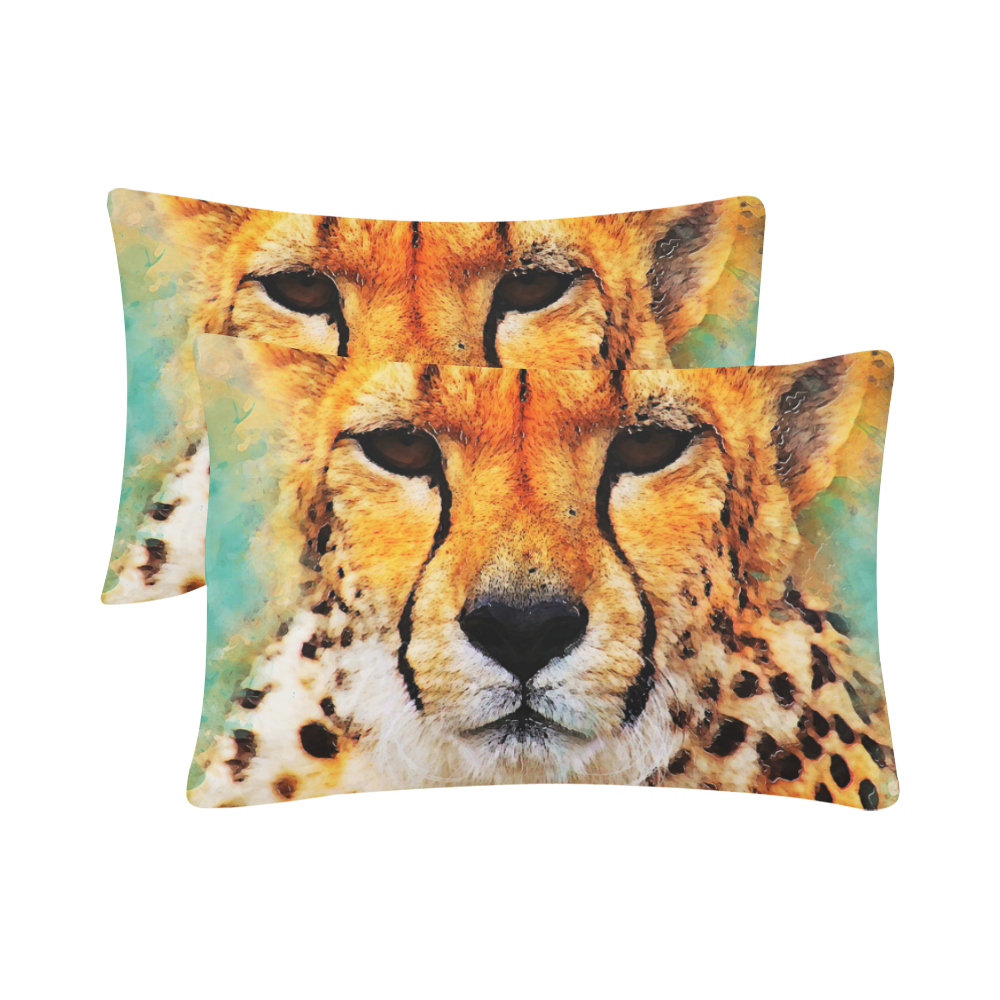 gepard leopard #gepard #leopard #cat Custom Pillow Case 20"x 30" (One Side) (Set of 2)