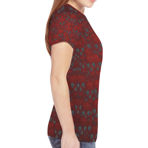 Red Skull wall New All Over Print T-shirt for Women (Model T45)