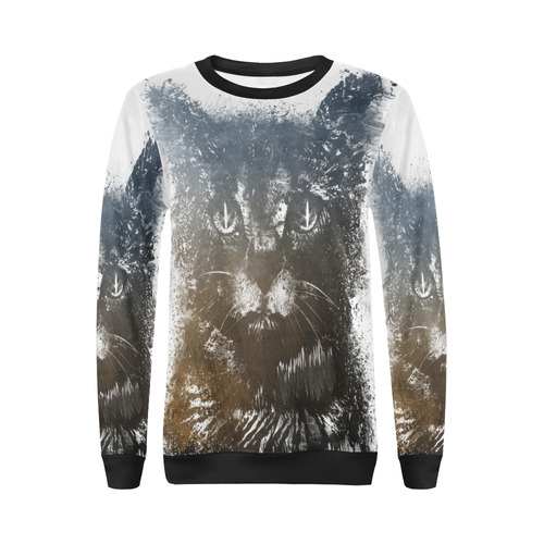 cat #cat #cats #kitty All Over Print Crewneck Sweatshirt for Women (Model H18)