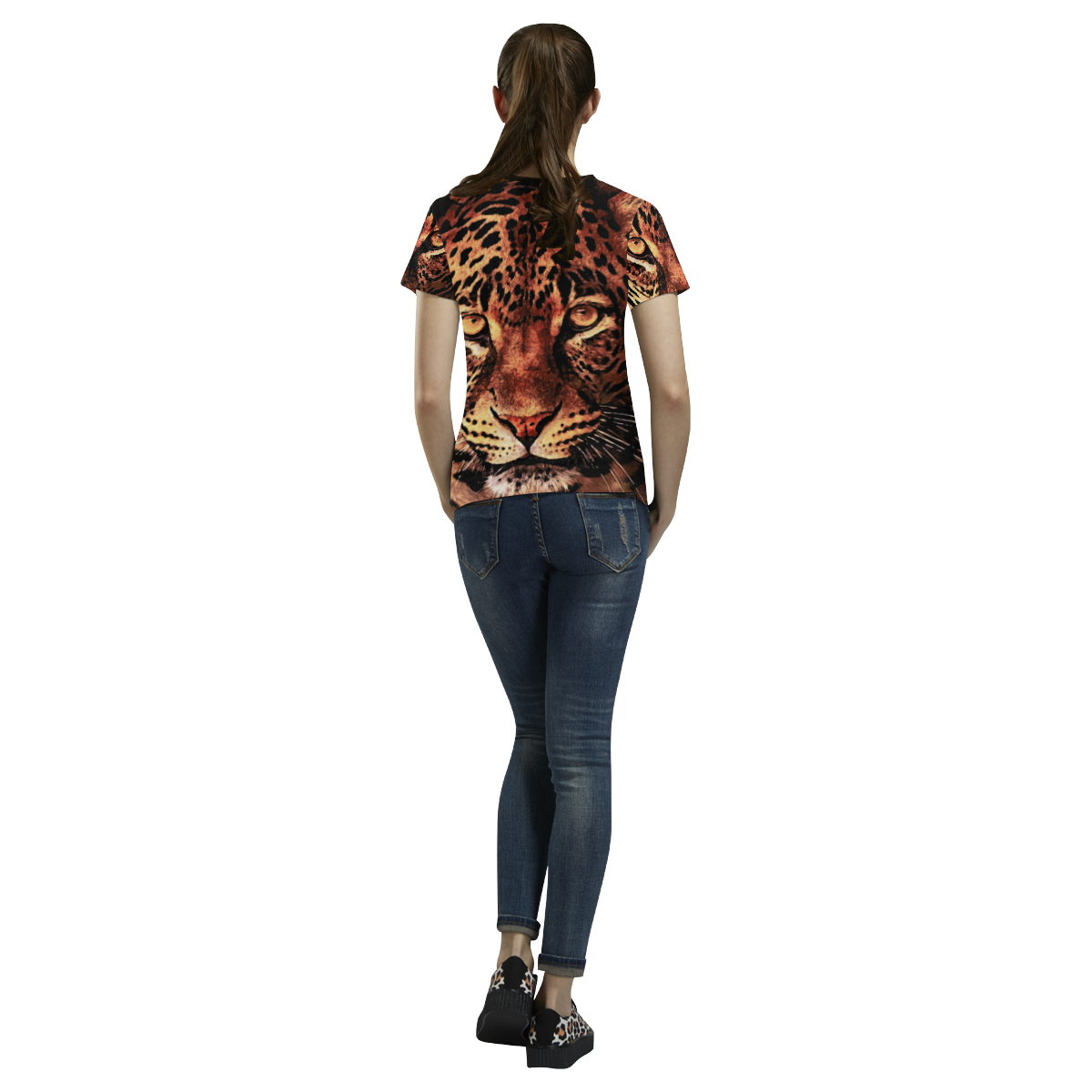gepard leopard #gepard #leopard #cat All Over Print T-shirt for Women/Large Size (USA Size) (Model T40)