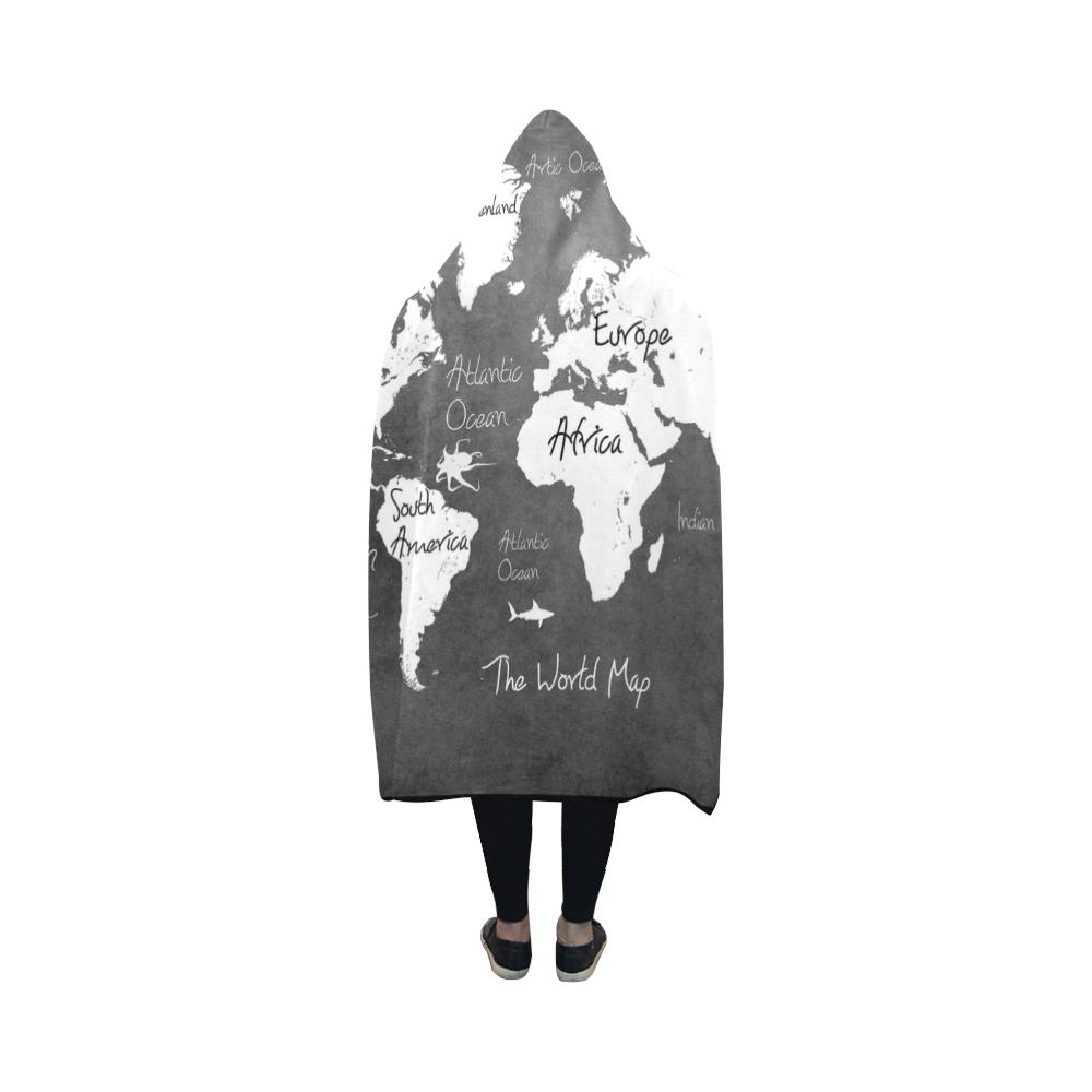 world map Hooded Blanket 50''x40''