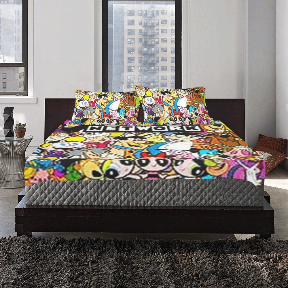 90s cartoons 3-Piece Bedding Set