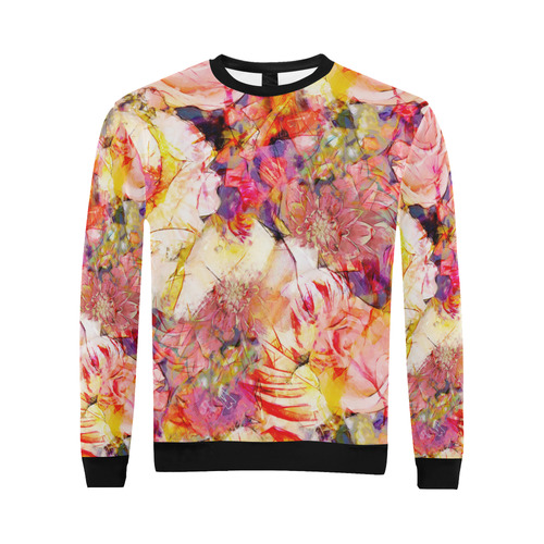 flora 5 All Over Print Crewneck Sweatshirt for Men/Large (Model H18)