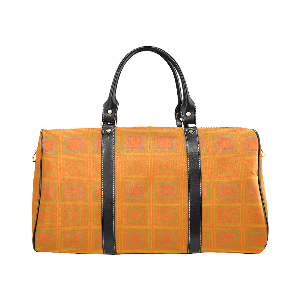 Orange multiple squares New Waterproof Travel Bag/Small (Model 1639)