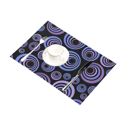 Retro Psychedelic Ultraviolet Pattern Placemat 12’’ x 18’’ (Set of 4)