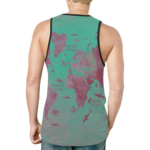 world map #world #map New All Over Print Tank Top for Men (Model T46)