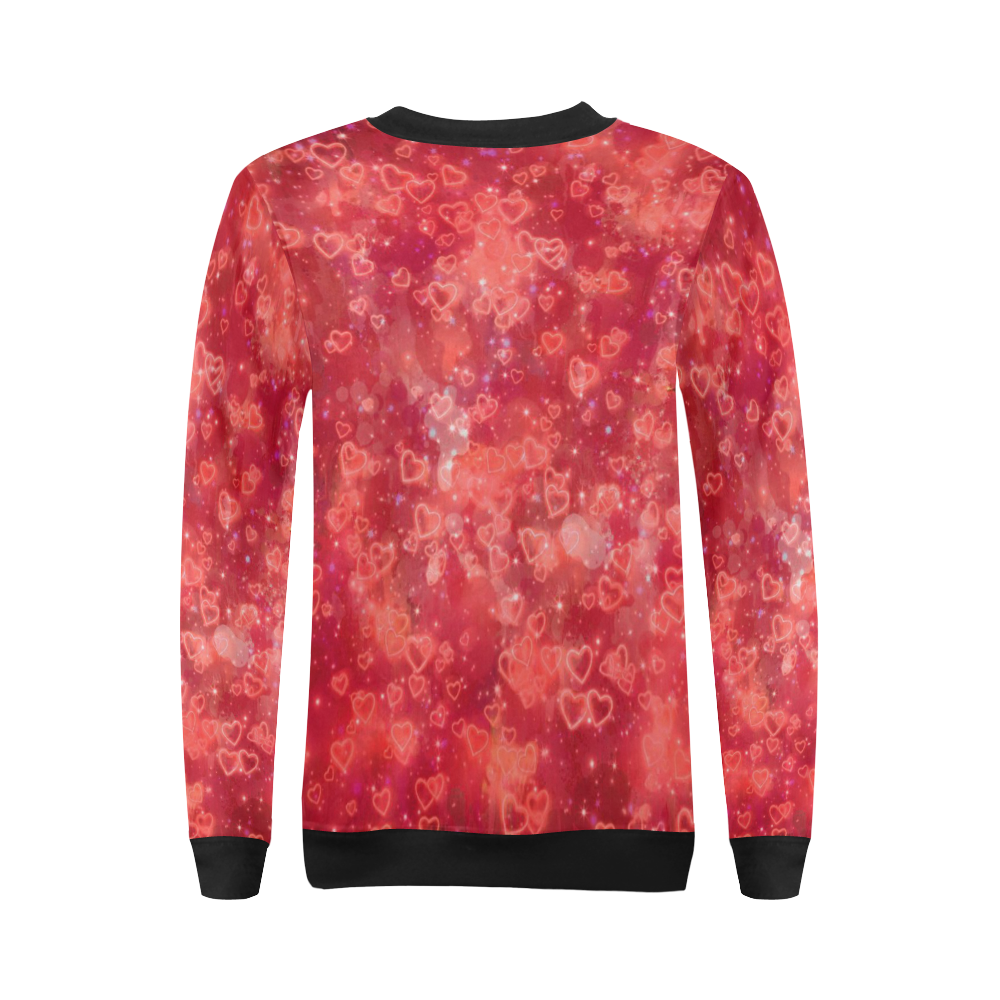 Sparkling glowing hearts B by JamColors All Over Print Crewneck Sweatshirt for Women (Model H18)