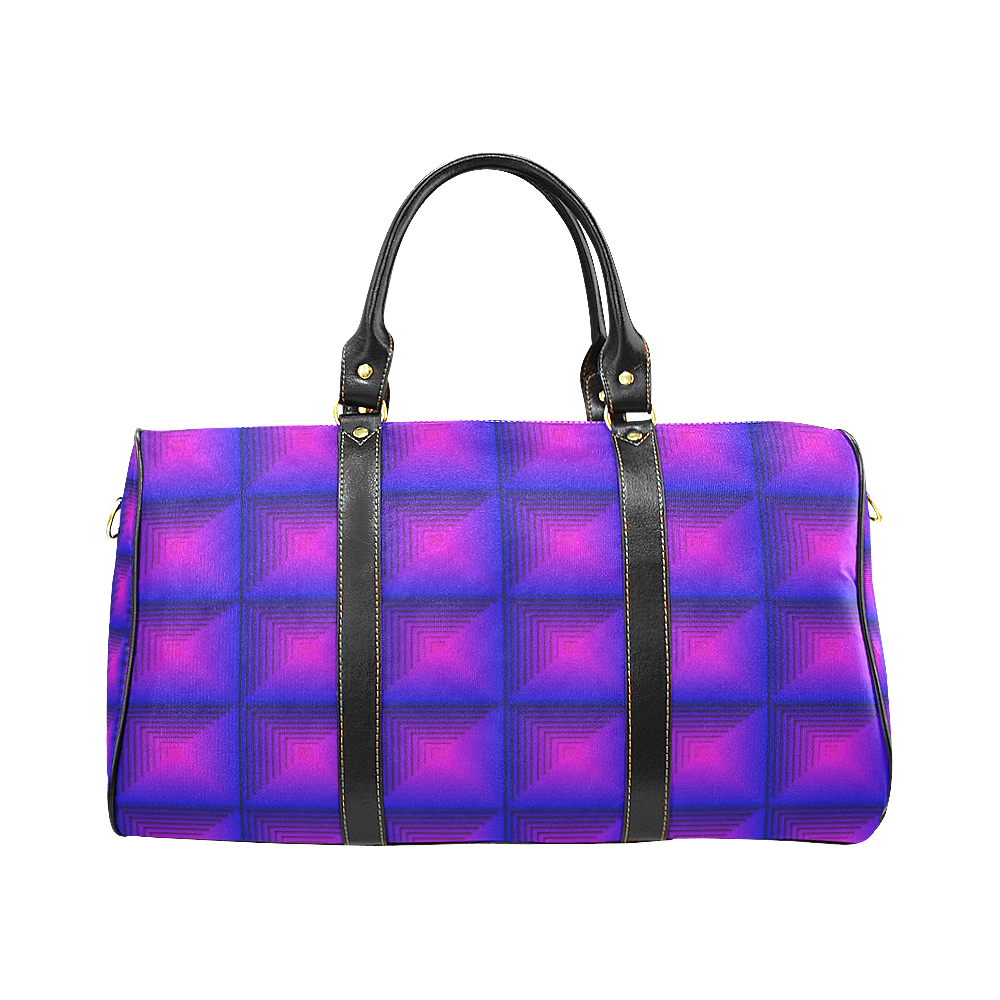 Purple pink multicolored multiple squares New Waterproof Travel Bag/Small (Model 1639)